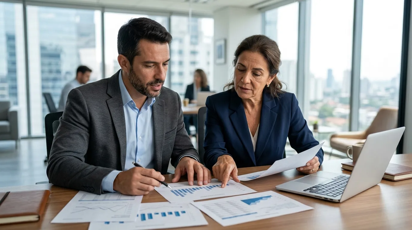 Empresário analisando finanças no Simples Nacional para se preparar para mudanças tributárias em 2027.