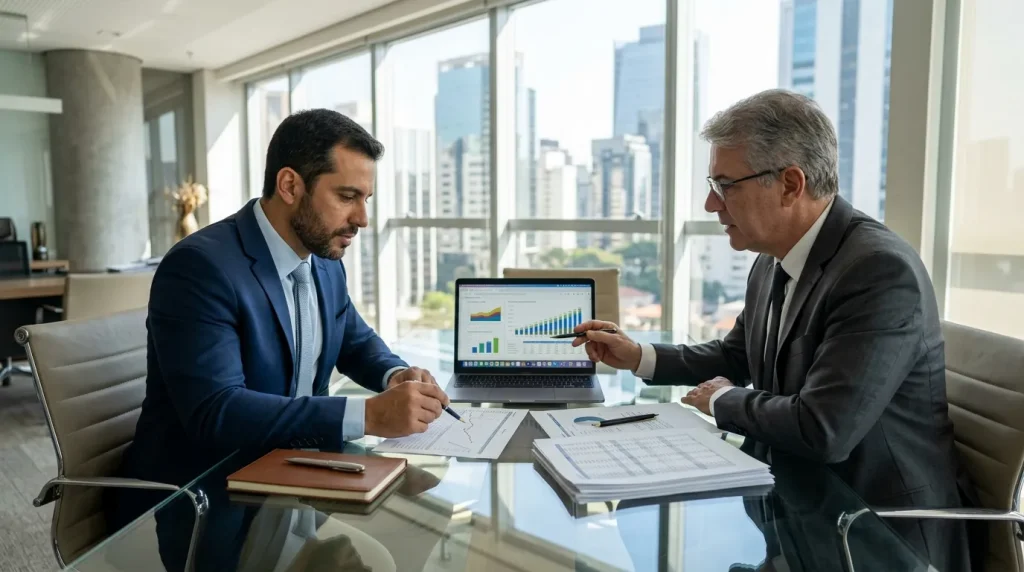 Empresa que vende para outras empresas analisando se o Simples Nacional será vantajoso em 2027.