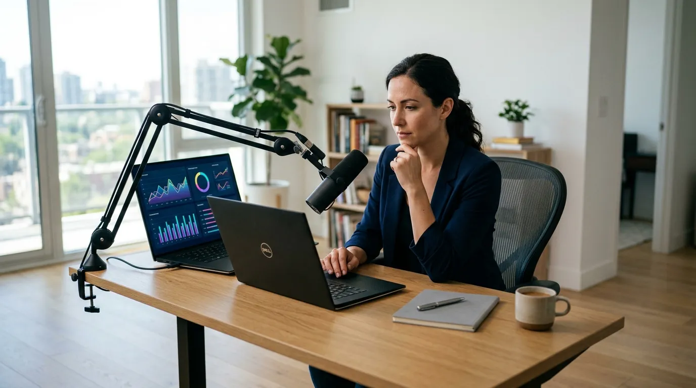 Infoprodutor no Simples Nacional em 2027 analisando impostos do negócio digital em escritório moderno.