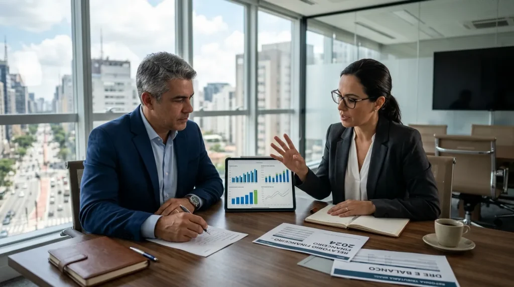 Empresário analisando planejamento do Simples Nacional em 2027 além da alíquota para evitar decisão errada.