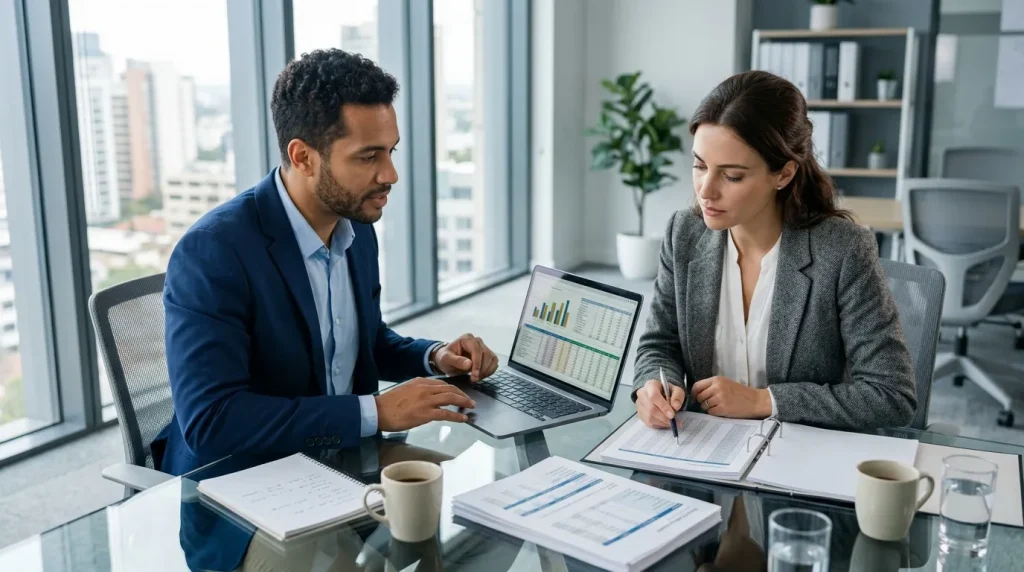 Empresário analisando como escolher o melhor regime tributário para sua empresa em 2027 com consultoria contábil.