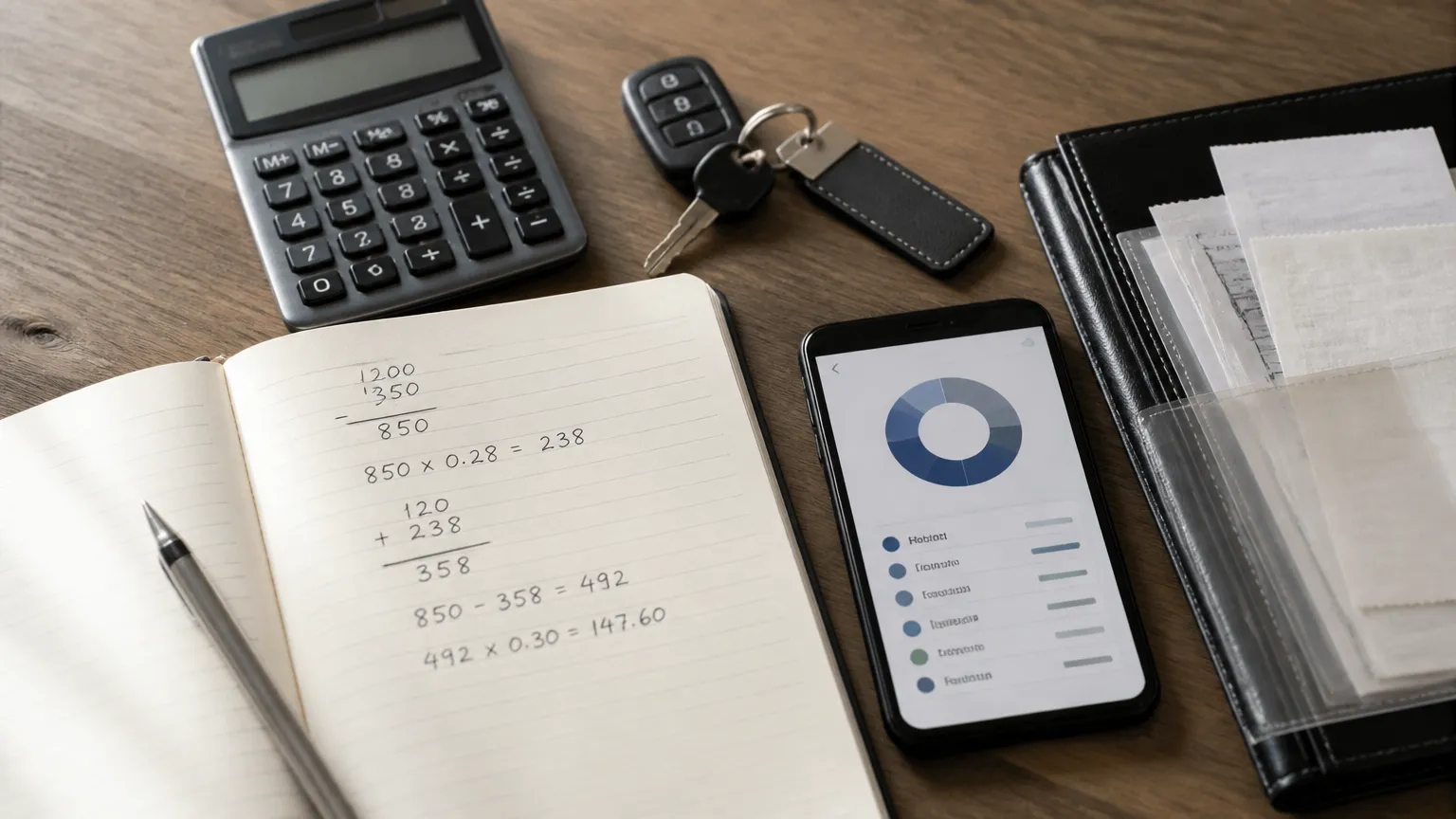 Organização de notas fiscais mostrando se MEI caminhoneiro precisa de contador autônomo.